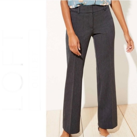 Loft Outlet Gray Curvy Fit Dress Trouser Pants 2 - Picture 1 of 13
